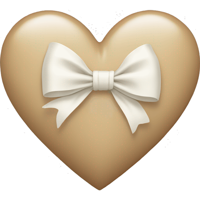 beige heart with white bow emoji