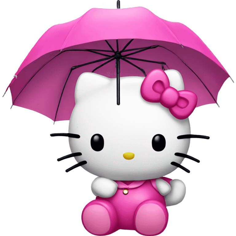 Hello kitty with pink umbrella emoji