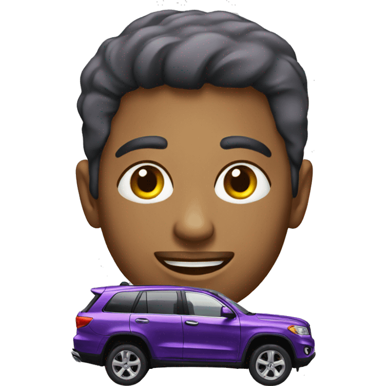 Realistic purple SUV car emoji