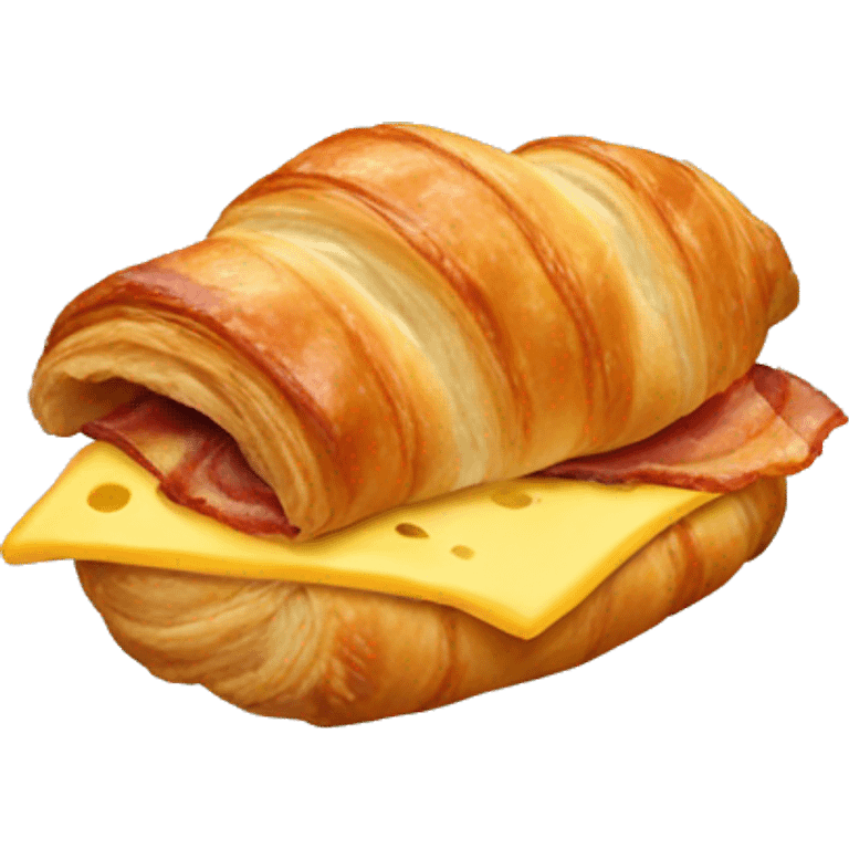 Bacon and cheese croissant  emoji