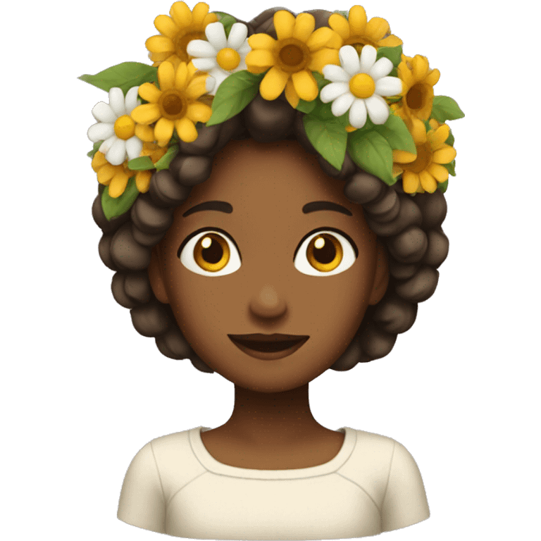 The girl with flowers on head emoji