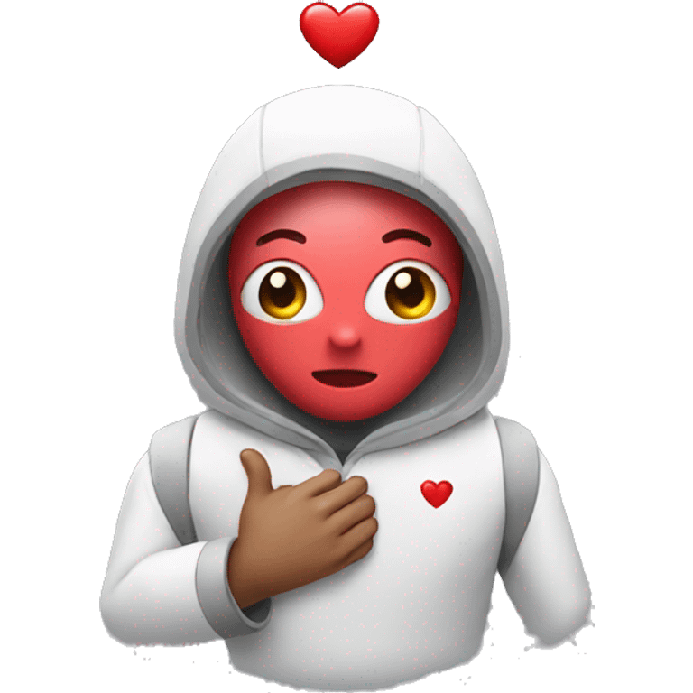 Android wearing a heart  emoji