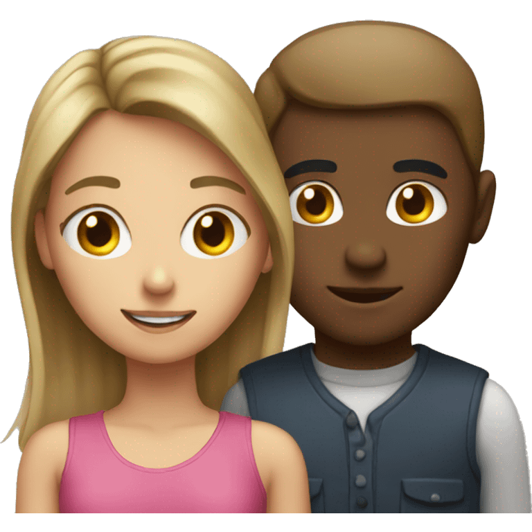 Guy behind a girl emoji