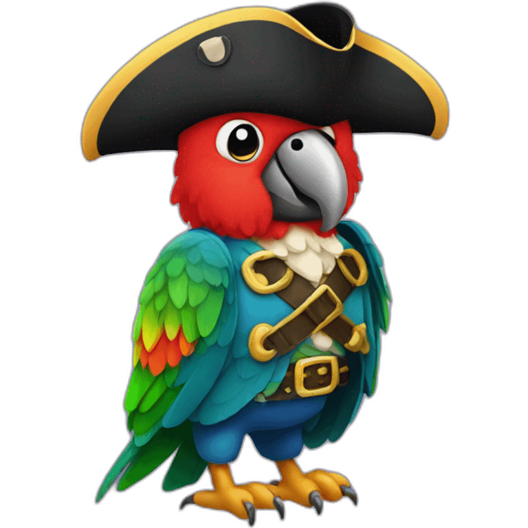 Parrot with a Pirate clothes emoji