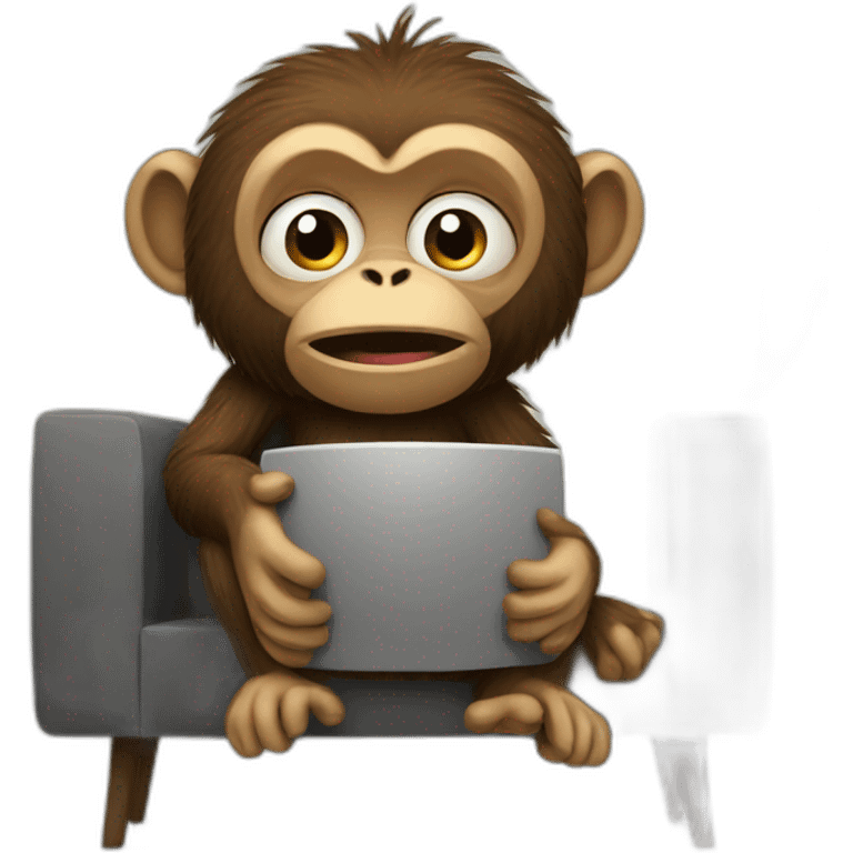 Monkey watching TV emoji