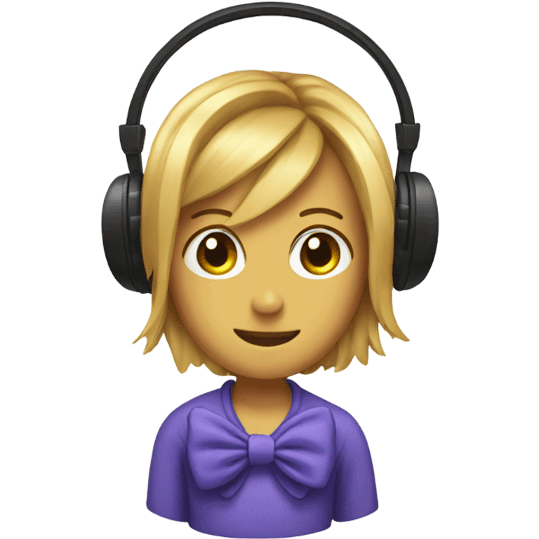 Headphone with bow emoji