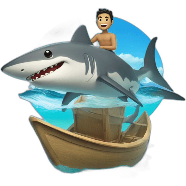 Un homme tahitien sur un requin  emoji