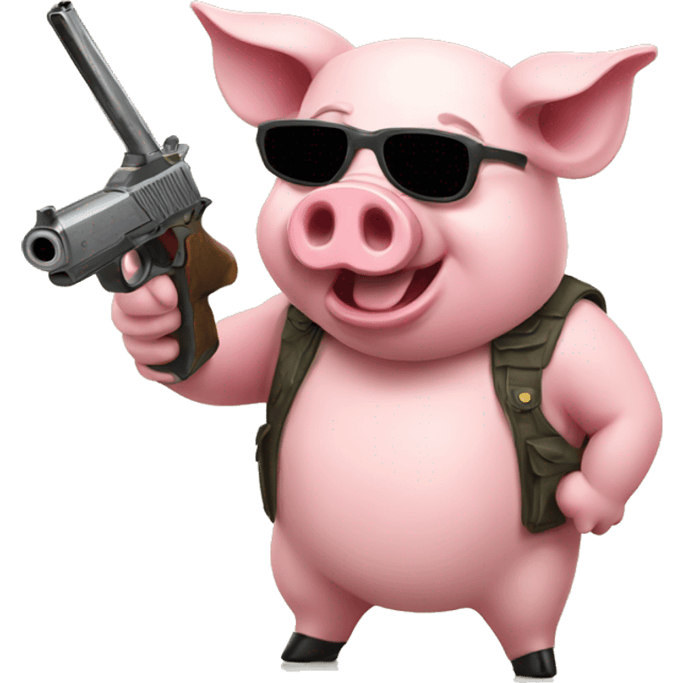 Pig with gun emoji