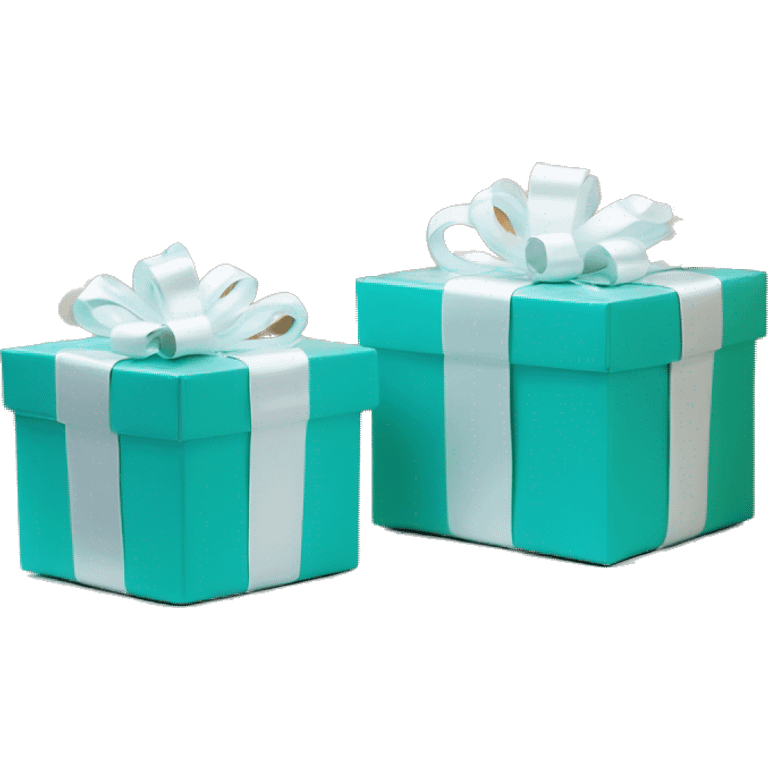 Tiffany blue Christmas gifts under a white Christmas tree  emoji