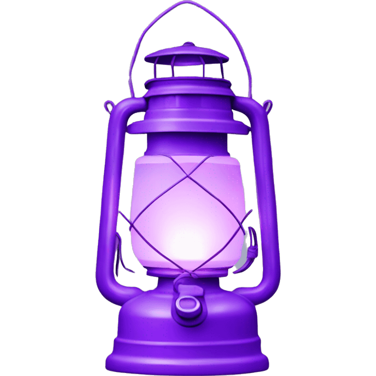 Realistic camping pastel purple lit camping lantern lisolated. emoji