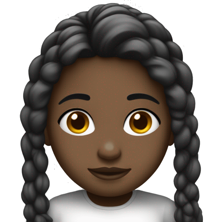 Crea una niña de pelo negro y blanca durmiendo emoji