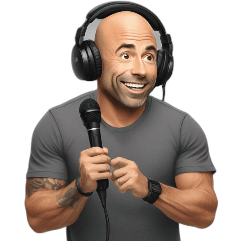 Joe Rogan podcast with a microphone emoji