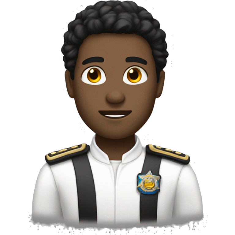 black hair man with white uniform emoji