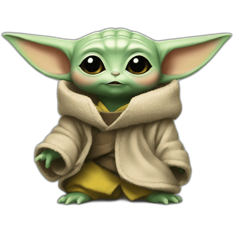 Baby yoda sur pikachu emoji