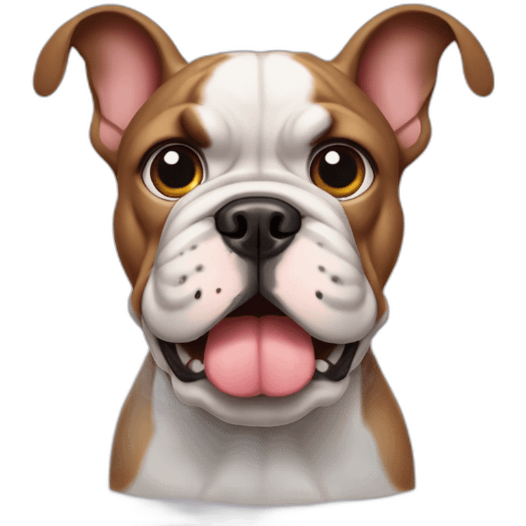 France-BullDog with big ears eyes mouth emoji