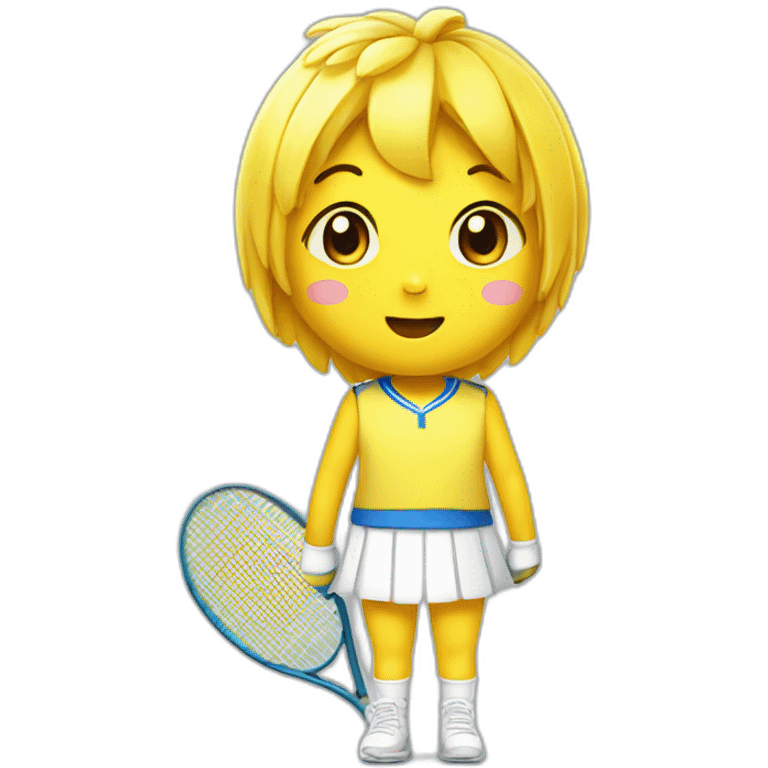 kawaii cute banana in tennis uniform emoji