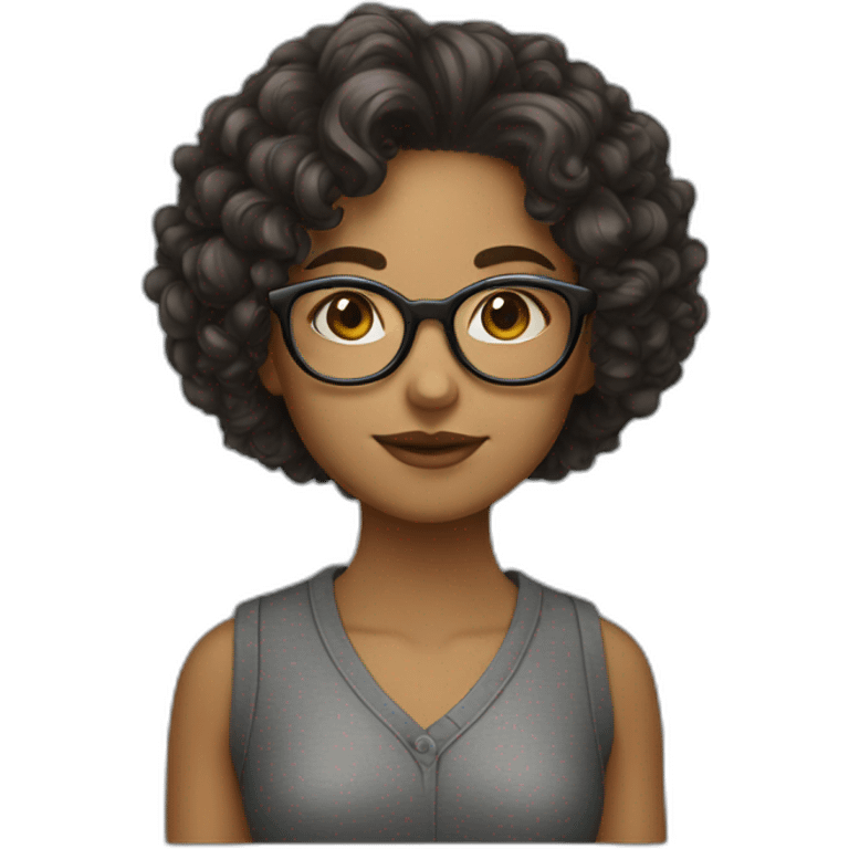 girl-with-medium-curly-hair-glasses emoji