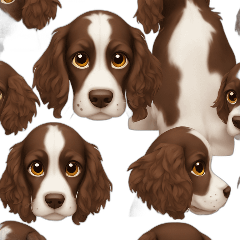 Completely brown springer spaniel pup emoji