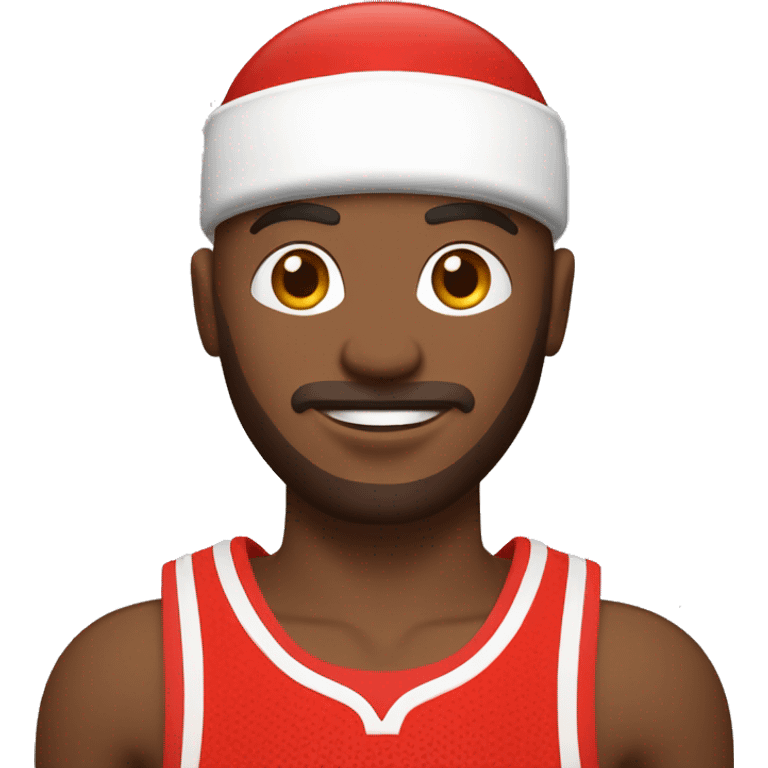 Joueur de basket en tenue rouge et blanc  emoji