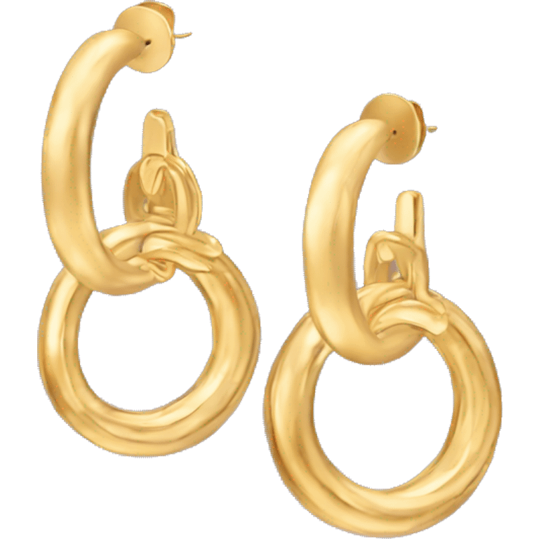 Gold hoop earrings overlapping emoji