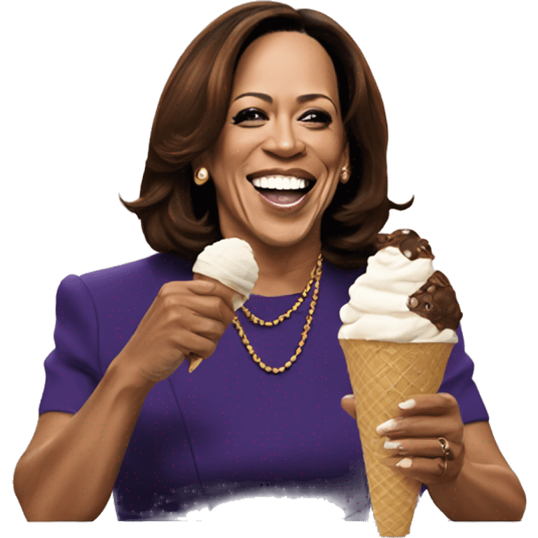 kamala harris eating ice cream  emoji