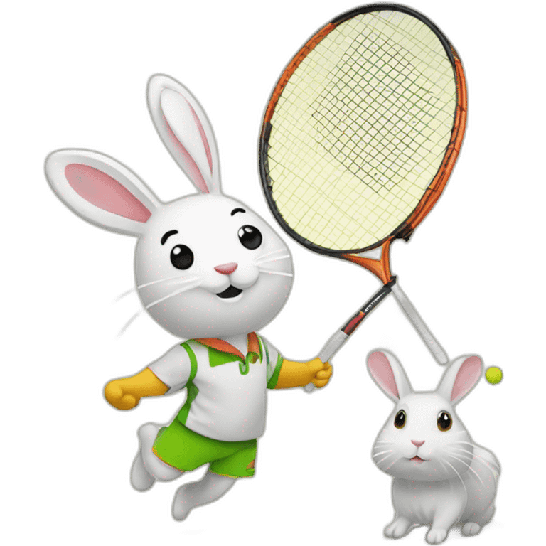 Badminton avec lapin emoji