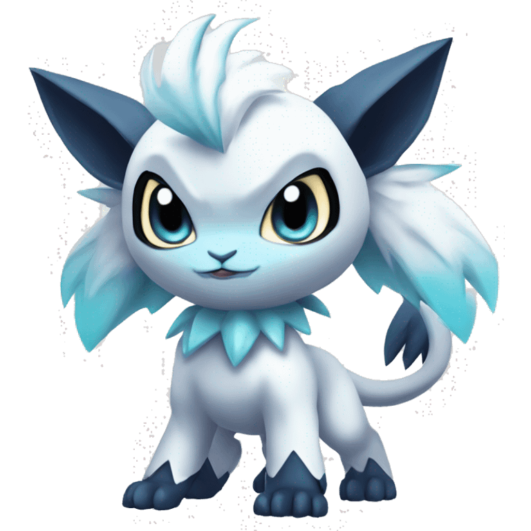 Edgy Cool Kawaii Chibi Baby Absol-Silvally-Vaporeon-Absol-Pokémon Full Body emoji