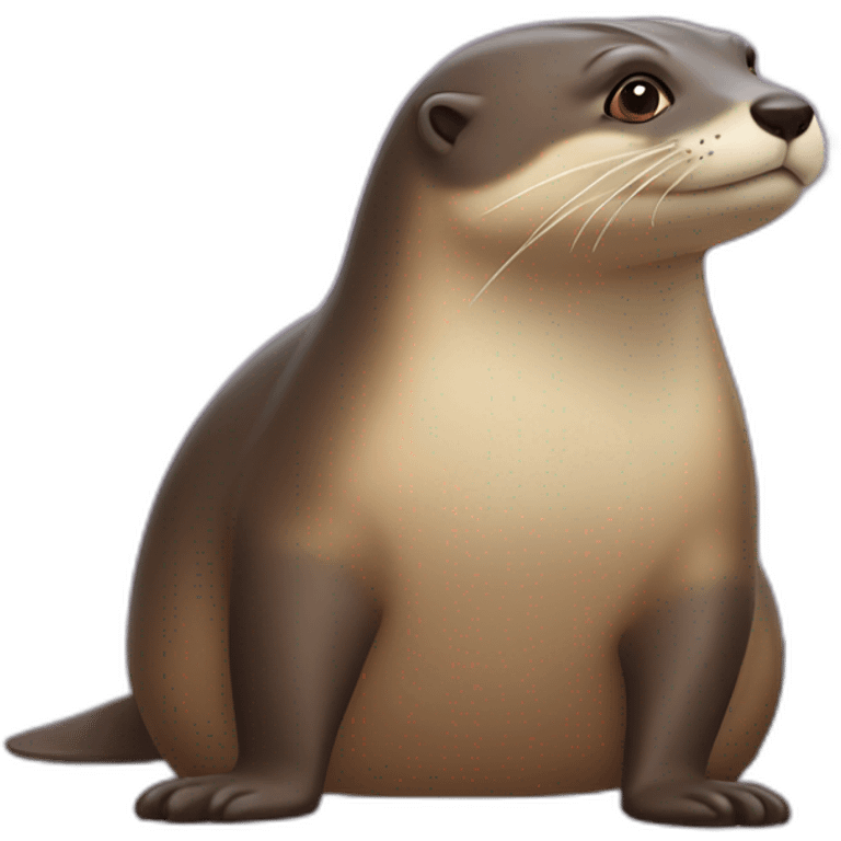 Une loutre sur une tortu emoji