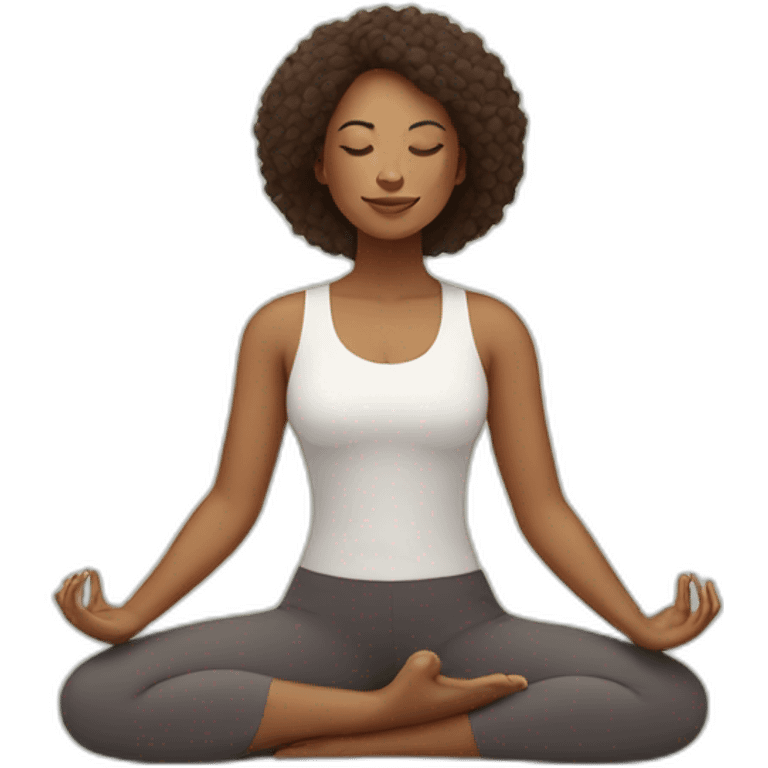 Peaceful woman doing yoga emoji