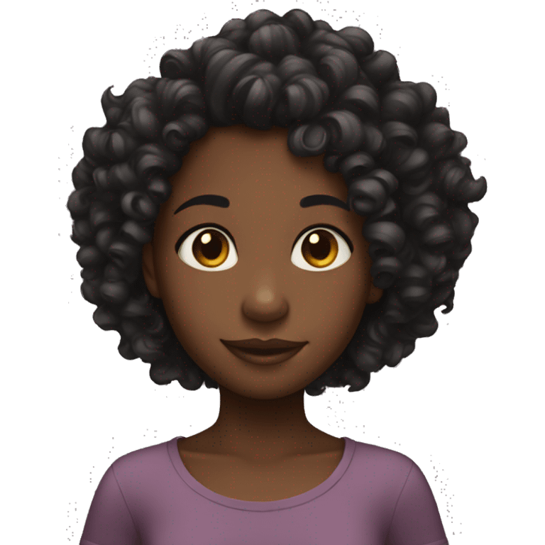 Cute black girl with curl emoji