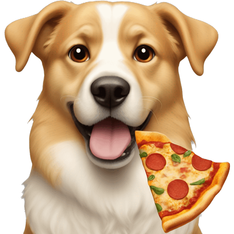 Dog eat pizza emoji