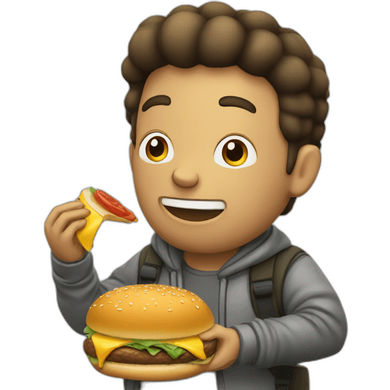 Hacker eating hamburger emoji