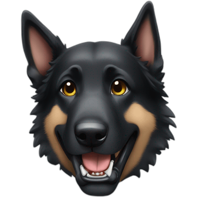 Black German Shepherd playing American football emoji