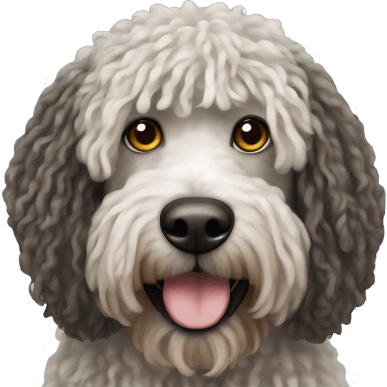 Spanish water dog with rastas emoji