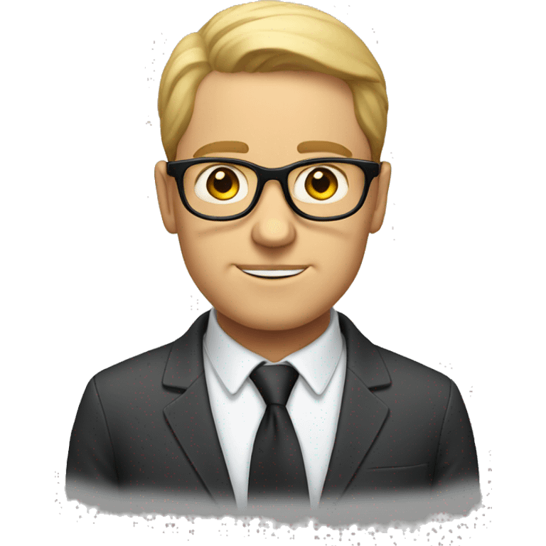 white man with glasses only face at work emoji