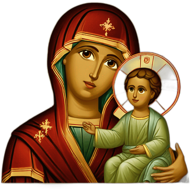 Orthodox Icon byzantin Theotokos emoji