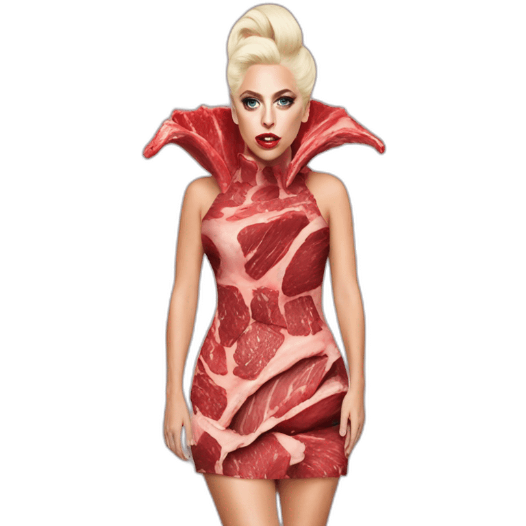 Lady Gaga meat dress emoji