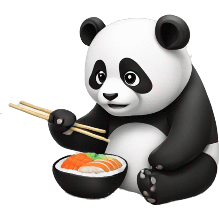 panda eating sushi emoji