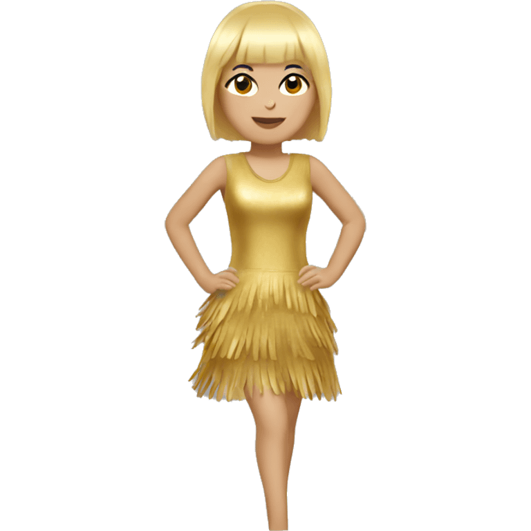 Just a gold fringe dress emoji