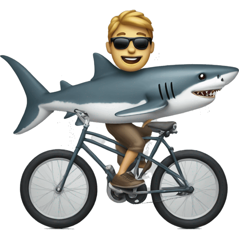 bike riding shark  emoji