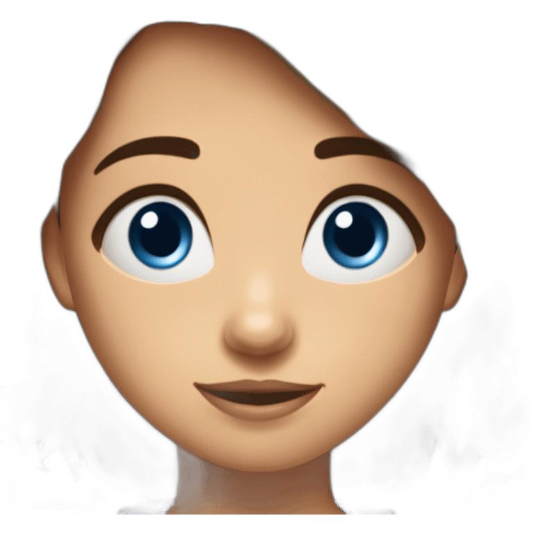 fIlle brune avec les yeux bleus et des tâches de rousseur  garçon brun avec des cheveux mi long et les yeux marron  emoji