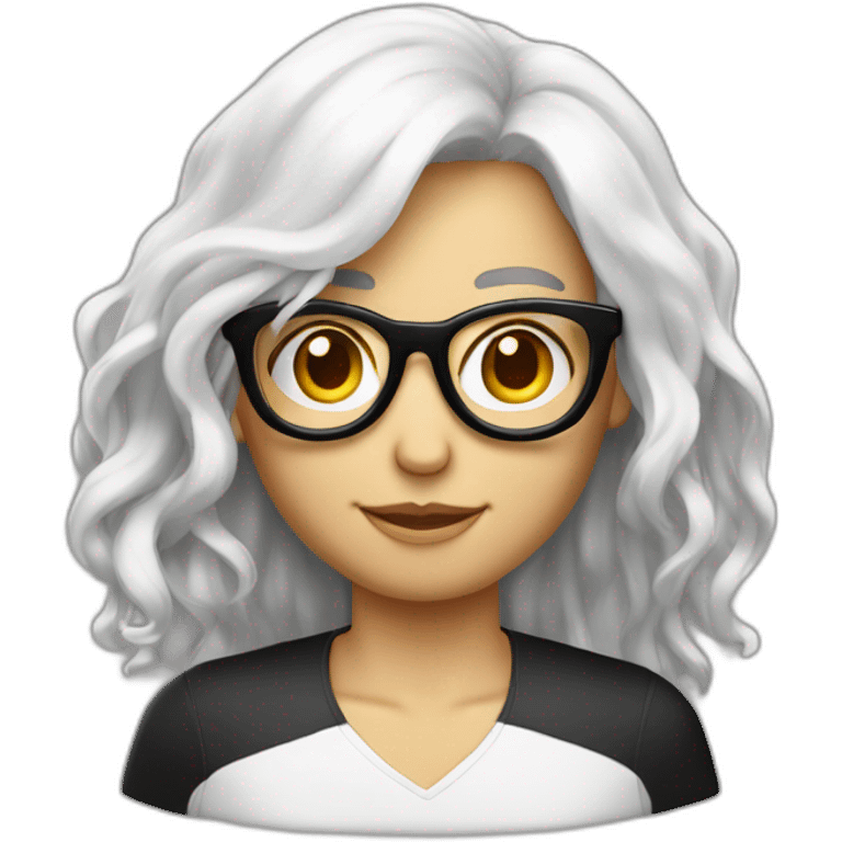 Garçon blanc cheveux noir qui porte des lunette avec une femme rousse emoji