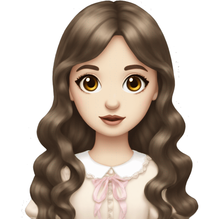 Angelic pretty brunette white girl brown eyes emoji