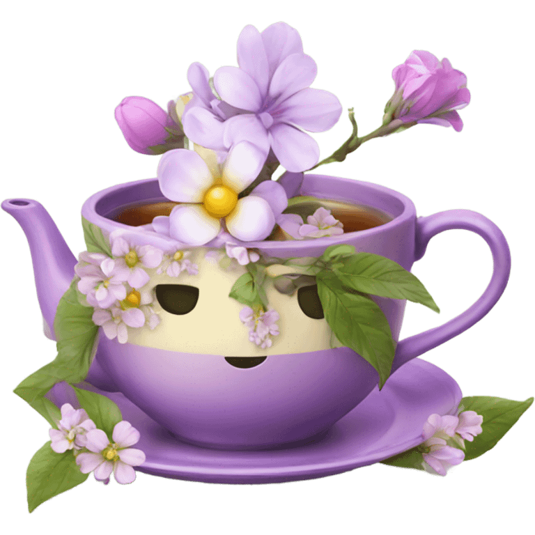 magic tea with flowers  emoji