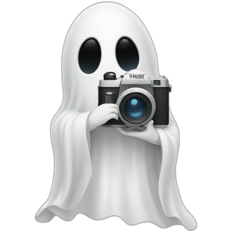 Ghost holding a camera emoji