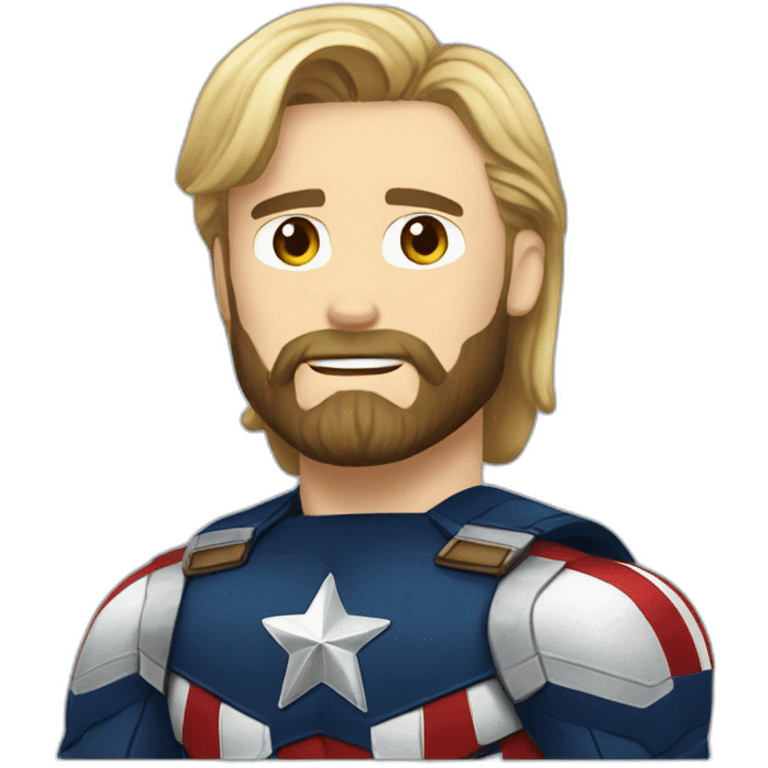 Bearded Captain america okay emoji