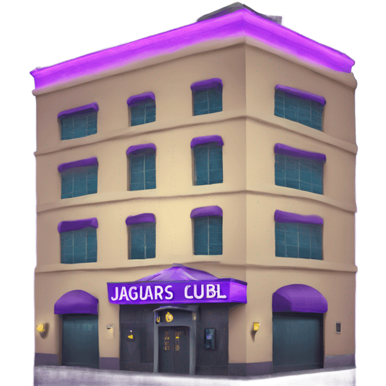  Night club building named Jaguars Club purple lights  emoji