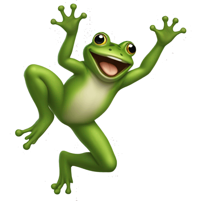 Frog leaping emoji