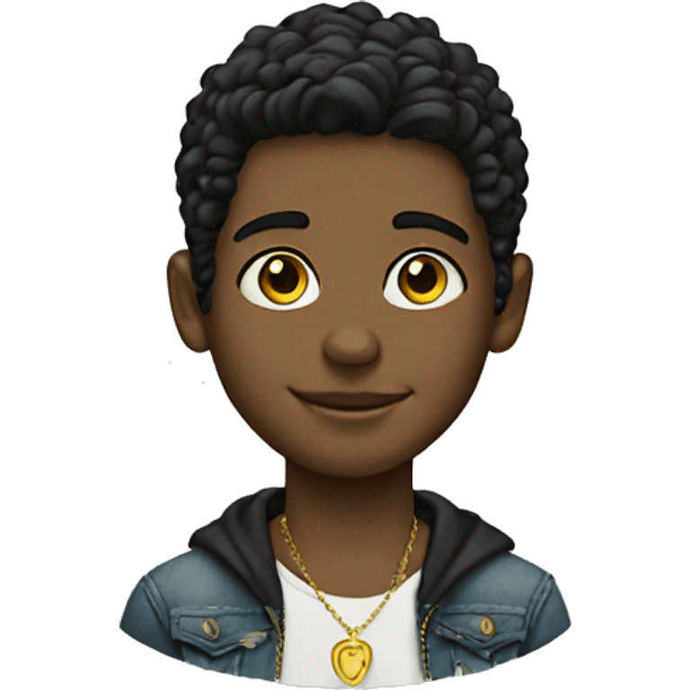 black-haired boy portrait jewelry emoji