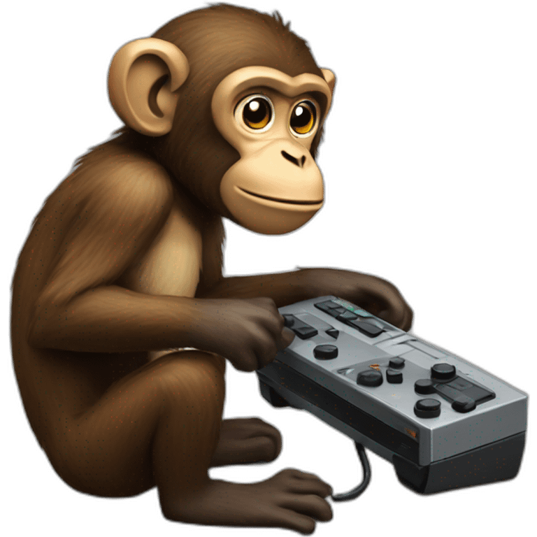 Monkey plays the console emoji